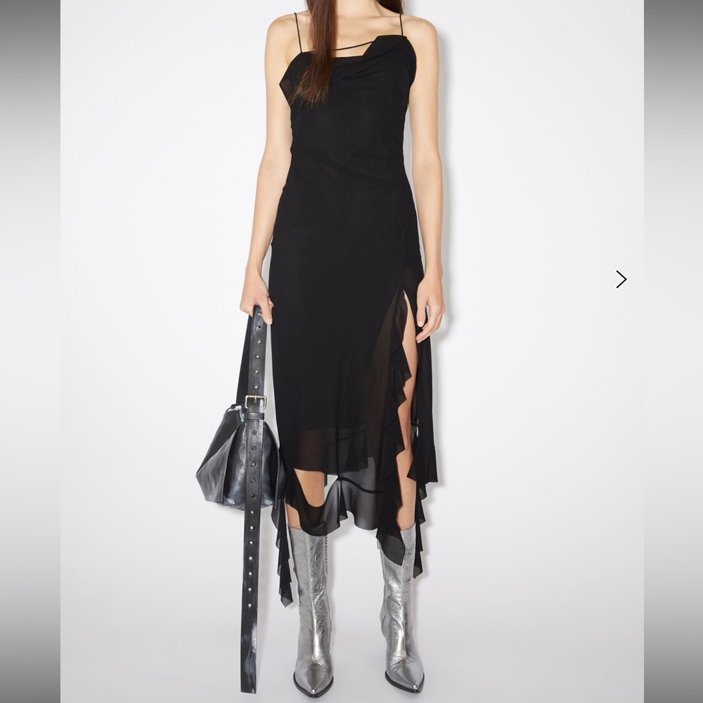 Acne studios black ruffle dress